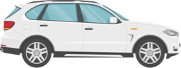 White SUV shown from the side profile view.
