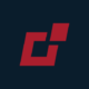 Red interlocking geometric shapes forming a stylized logo on a dark background.